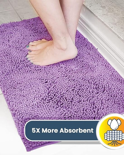 Muddy Mat® Original Dog Door Mat for Muddy Paws, Super Absorbent Microfiber, Non-Slip Washable Pet Rug, Quick Dry Chenille Entryway Carpet, Machine Washable Indoor Outdoor mat, Purple 35"x60" MuddyMat
