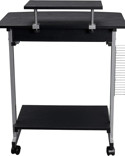 Techni Mobili Compact Computer Cart with Storage, Espresso - LeafyLoom