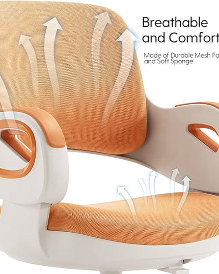 TIANFUSTAR Kids Desk Chair, Height Adjustable Children Study Chair, Ergonomics Student Chair, Child Computer Chair for Boys Girls Age 4-14, Orange - LeafyLoom