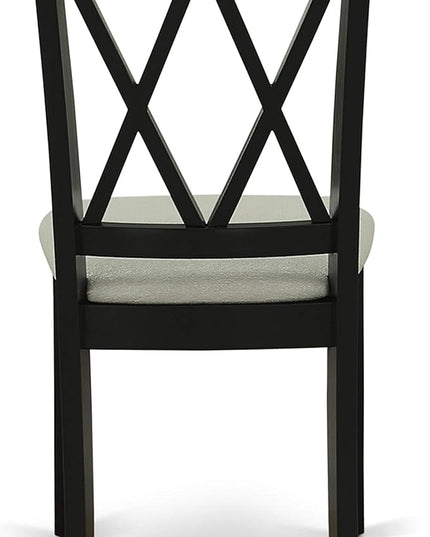 East West Furniture NOCL5-BLK-C 5 Piece Dining Table Set for 4 Includes a Rectangle Kitchen Table with Butterfly Leaf and 4 Linen Fabric Kitchen Dining Chairs, 32x54 Inch, Black - LeafyLoom