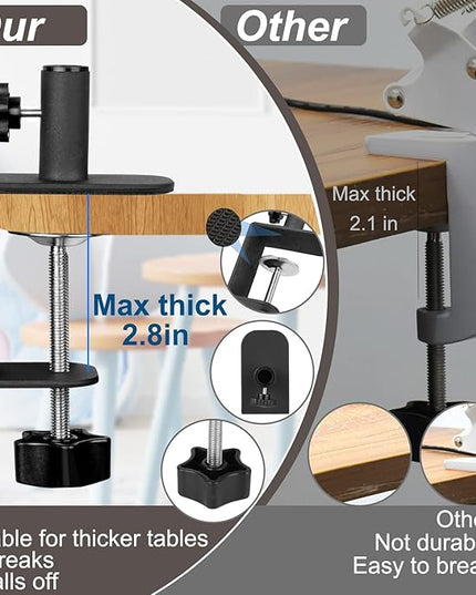 VEEMAGNI 5 Inch Large Magnifying Glass with Light and Stand, 5 Color Modes Stepless Dimmable, Long Swivel Arm LED Clamp Desk Lamp, Hands Free 10X Lighted Magnifier for Close Work Craft Hobby Soldering - LeafyLoom
