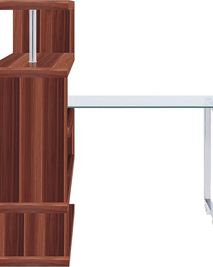 NicBex Kimberly-DW-00026-LWJ Home Office Desks, 55"x24"x54", Walnut - LeafyLoom