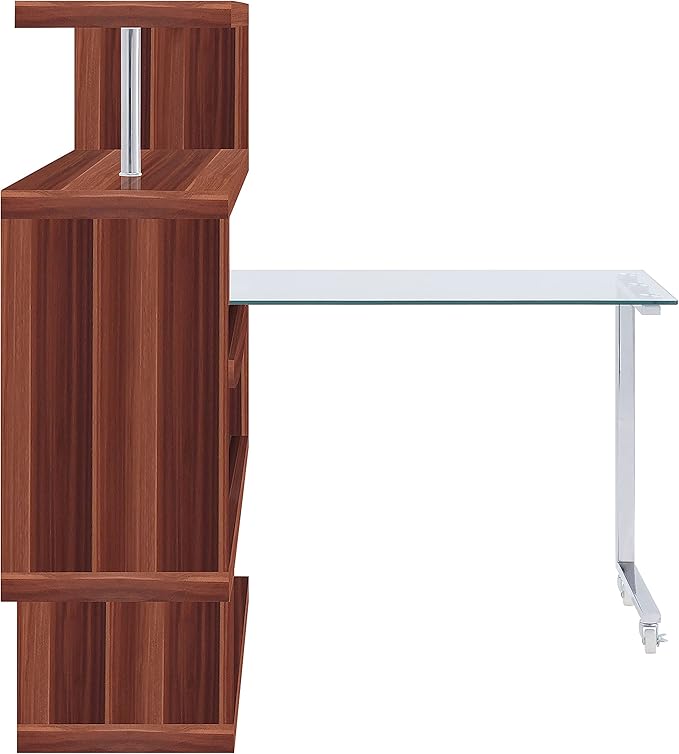 NicBex Kimberly-DW-00026-LWJ Home Office Desks, 55"x24"x54", Walnut - LeafyLoom