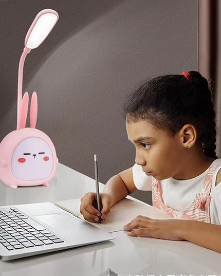 Mini Bunny Night Light, Portable LED Table Light, Cute Rabbit Foldable USB Rechargeable Reading Light Bedroom Children's Bedside Study (Green Rabbit) - LeafyLoom