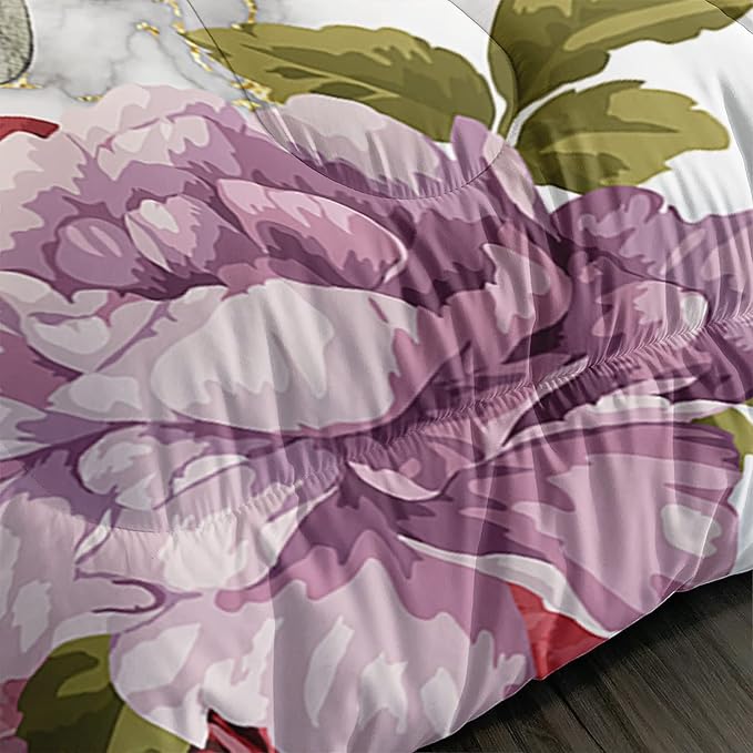 Butterfly Comforter Set for Girls Kids Adults Watercolor Butterfly Rose Bedding Set Aesthetics Butterflies Quilt Duvet Set Full Size with 1 Comforter and 2 Pillowcases - LeafyLoom
