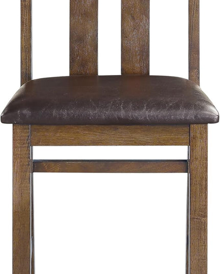 NicBex Small Kitchen Table Set for 4 Dining Room Table Set 5Pc Counter Height Set Dining Table and 4 Chairs Upholstered Seat for Small Space, Transitional Style, Wooden, Brown - LeafyLoom