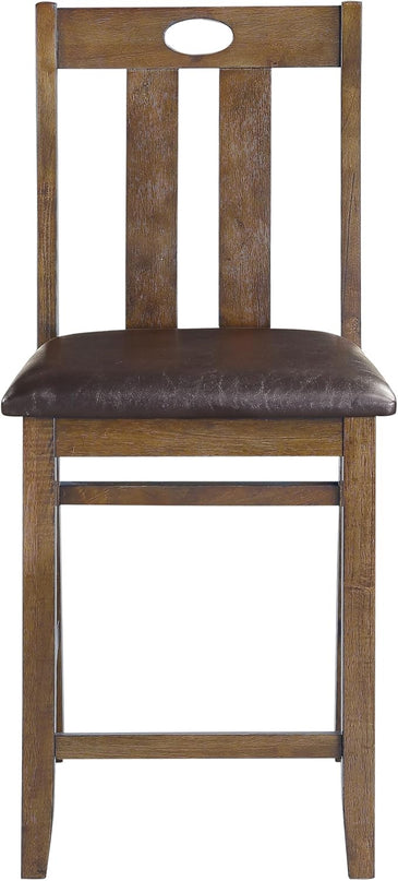 NicBex Small Kitchen Table Set for 4 Dining Room Table Set 5Pc Counter Height Set Dining Table and 4 Chairs Upholstered Seat for Small Space, Transitional Style, Wooden, Brown - LeafyLoom