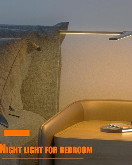 Clearance 12W Bright Desk Lamp for Home Office, Wireless Charger, USB Charging Port, 2 Night Light, 1H Timer AUTO-OFF, 5 Modes Dimmable 80 LED Desk Light, Adjustable 2 Office Lamp for Work, Computer - LeafyLoom