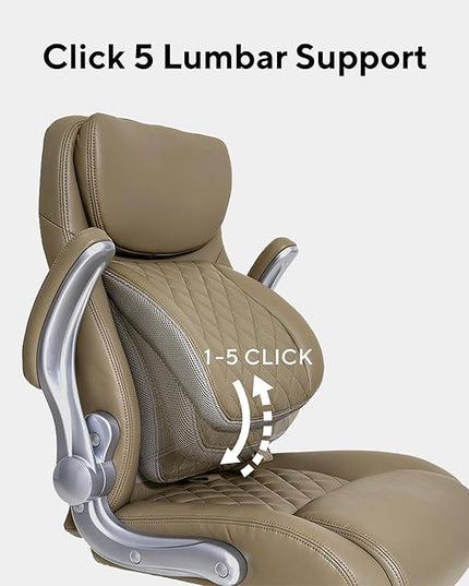 Nouhaus Ergonomic Office Chair Premium Microfiber Leather Adjustable Lumbar Support, Home Desk Gaming Chairs Executive Computer Chair with Adjustable Armrests (Posture,Taupe) - LeafyLoom