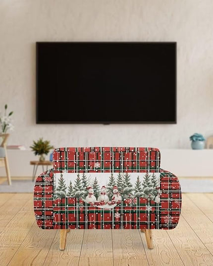 FKELYI Christmas Decorations Sofa Couch Cover Comfortable Furniture Protector Easy Going Stretch Sofa Slipcover with Elastic Bottom M FKELYI