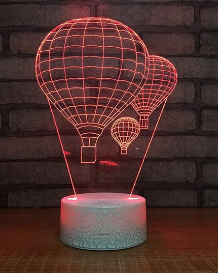 Hot Air Balloon Night Light 3D Visual LED Desk Lamp Fire Balloon Toy Household Home Room Decor 7 Colors Change Touch Table Light Birthday Gift Christmas Gift for Kids and Adult - LeafyLoom