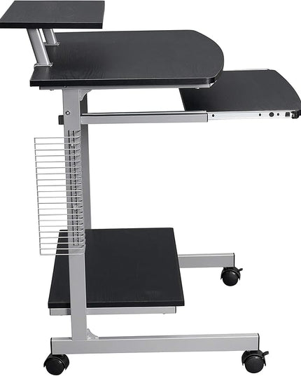 Techni Mobili Compact Computer Cart with Storage, Espresso - LeafyLoom