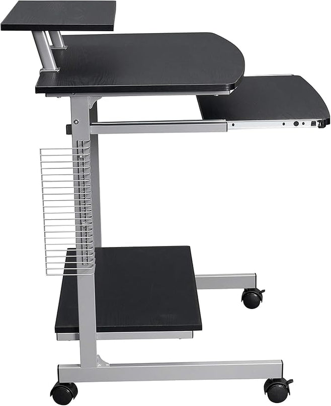 Techni Mobili Compact Computer Cart with Storage, Espresso - LeafyLoom