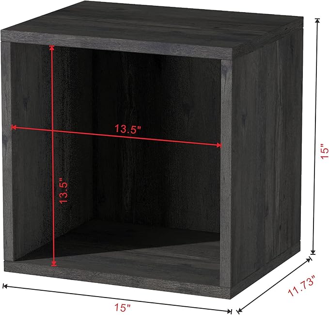 Magic DIY Cube Storage Organizer Stackable Cubes for Home Books Clothes Toy -Modular Cubby Storage System -Closet Organizer -Cube Storage Shelf (French Oak,General Cube) - LeafyLoom