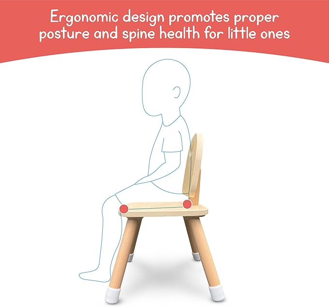 7 Days of Play Set of 2 Wooden Kids Chairs for Home, Classroom, Preschool, Daycare, Playrooms (Ages 2+) - LeafyLoom