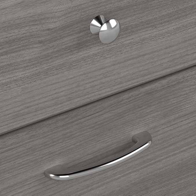 Bush Furniture Cabot Desks for Home Office with Storage and Chrome Hardware | Elegant Computer Table with Drawers, 72W, Modern Gray - LeafyLoom