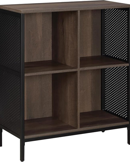 OSP Home Furnishings Ace Contemporary Modern Storage Cube Bookcase, 4 Cubes, Ozark Ash Finish - LeafyLoom