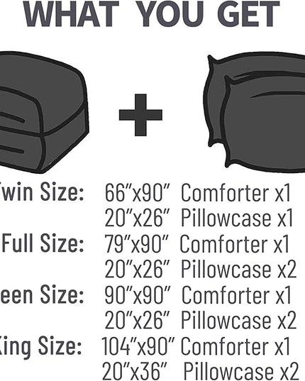 Andency Twin Comforter Set Blue (66x90 Inch), 2 Pieces Patchwork Striped Comforter Bed Sets for Boys, Soft Microfiber Down Alternative Comforter Bedding Set with Corner Loops - LeafyLoom