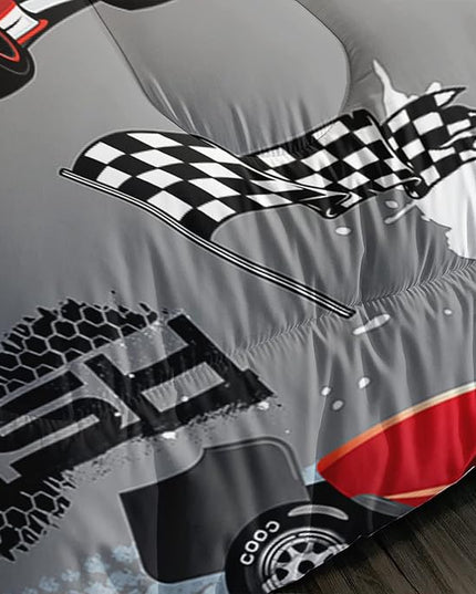 Axolotl Kid Comforter Set Twin Size,Racing Car Bedding Set for Boys Girls Teen Kids Children Car Racing Gifts,Race Cars Quilt Bed Set with 1 Comforter 2 Pillowcases,Red Grey - LeafyLoom