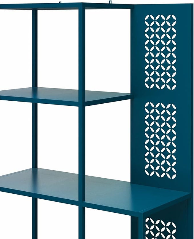 Mr. Kate Annie Metal Bookcase, Deep Ocean Blue - LeafyLoom