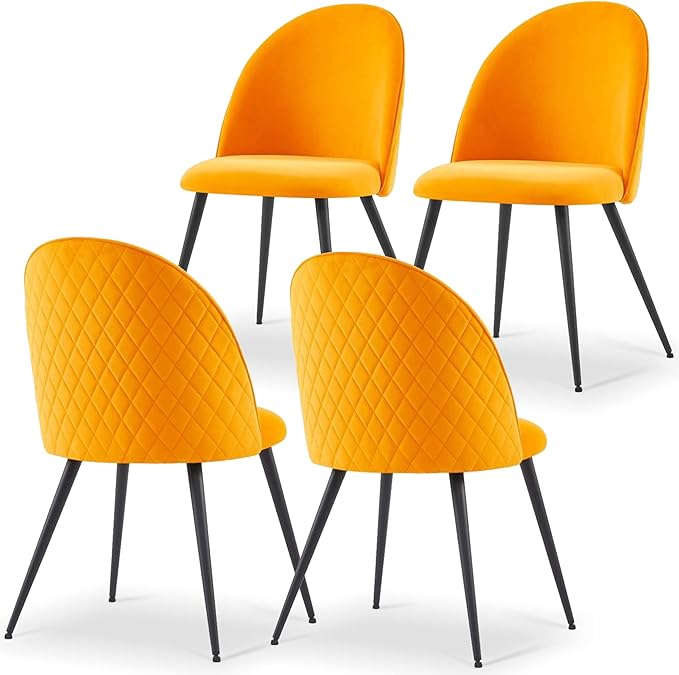 NicBex Haerin-SD-00329-LWJ Dining Chairs, 21.3"x20.5"x33.1", Orange - LeafyLoom