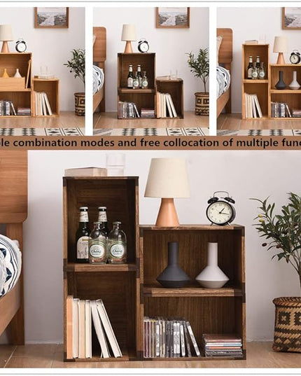 KIRIGEN Modular Open Storage Cube F26-DBR - LeafyLoom