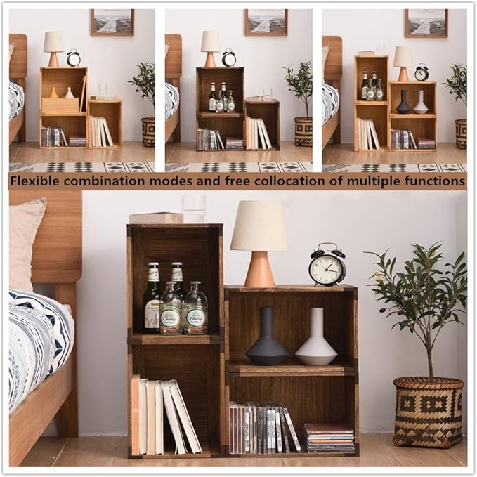 KIRIGEN Modular Open Storage Cube F26-DBR - LeafyLoom