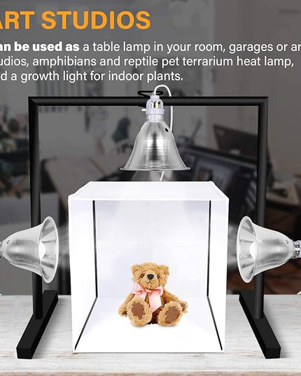 Simple Deluxe Clamp Lamp Light with 5.5 Inch Aluminum Reflector up to 60 Watt E26 Socket (no Bulb Included) 6 Feet 18/2 SPT-2 Cord, Silver and White, 6 Pack - LeafyLoom