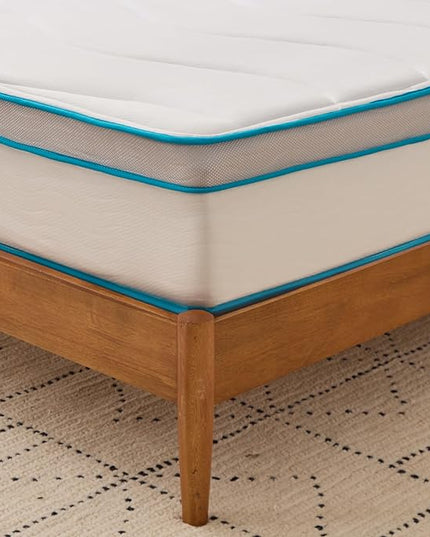 Linenspa 12 Inch Memory Foam and Spring Hybrid Mattress - Medium Plush Feel - Bed in a Box - Pressure Relief and Adaptive Support - Breathable - Cooling - Primary Bedroom - Full Size - LeafyLoom
