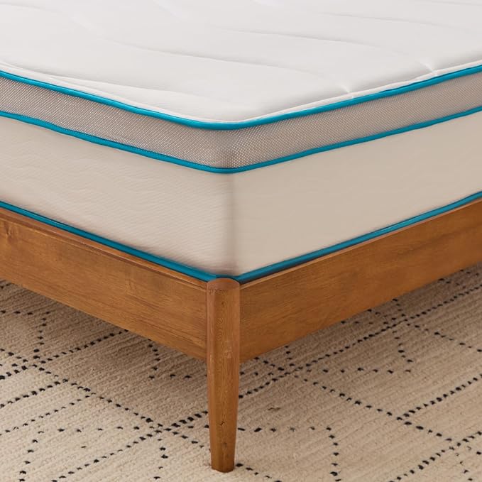 Linenspa 12 Inch Memory Foam and Spring Hybrid Mattress - Medium Plush Feel - Bed in a Box - Pressure Relief and Adaptive Support - Breathable - Cooling - Primary Bedroom - Full Size - LeafyLoom