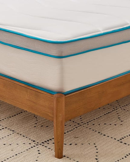 Linenspa 12 Inch Memory Foam and Spring Hybrid Mattress - Medium Plush Feel - Bed in a Box - Pressure Relief and Adaptive Support - Breathable - Cooling - Primary Bedroom - Queen Size - LeafyLoom