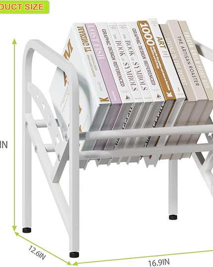 Bookshelf Storage Shelf Bookcase Freestanding Storage Stand Book Organizer for Living Room, Bedroom, Kitchen, Rust Resistance,Easy Assembly Multi-Functional Organizer (1 Tier, White) - LeafyLoom