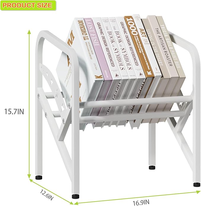 Bookshelf Storage Shelf Bookcase Freestanding Storage Stand Book Organizer for Living Room, Bedroom, Kitchen, Rust Resistance,Easy Assembly Multi-Functional Organizer (1 Tier, White) - LeafyLoom
