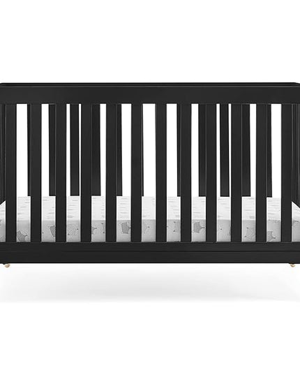 Delta Children Essex 4-in-1 Convertible Baby Crib, Ebony with Natural Legs - LeafyLoom