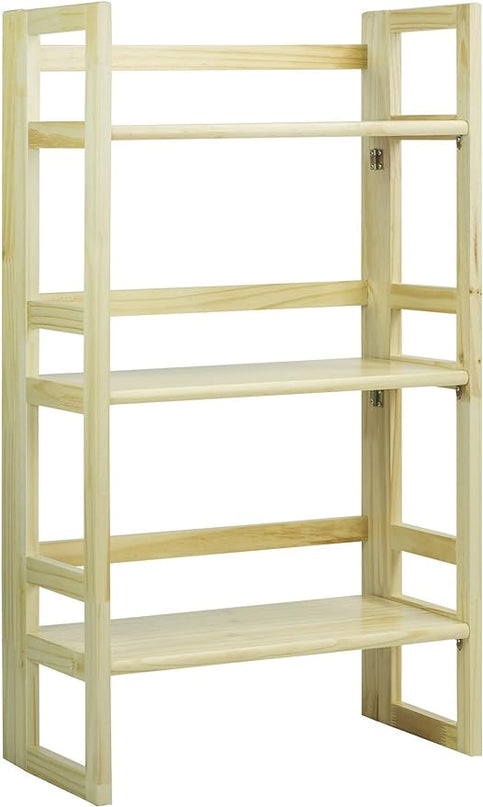 Casual Home 3-Shelf Folding Student Bookcase (20.75" Wide)-Natural - LeafyLoom