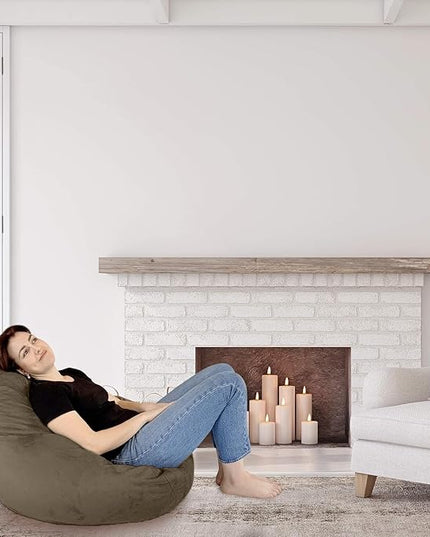 Bean Bag Stuffed Animal Storage Or Cover | No Filler | Extra Large | for Adults Or Kids | Double Stitched | Durable Zipper | Premium Microsuede - LeafyLoom