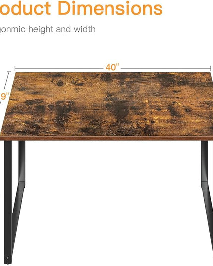 Coleshome 40 Inch Computer Desk, Modern Simple Style Desk for Home Office, Study Student Writing Desk, Vintage - LeafyLoom