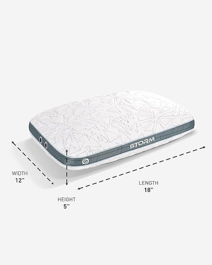 Bedgear Storm Performance Pillow - Travel Size - Cooling Bed Pillow for Hot Sleepers - Medium-Firm Pillow for All Sleep Positions, Hypoallergenic, Washable & Removable Cover - LeafyLoom