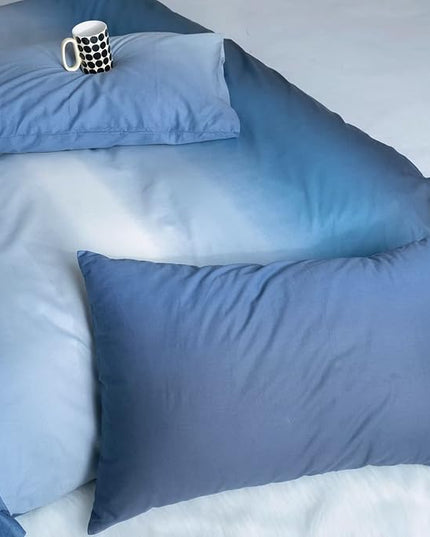 Blue Gradient Comforter Set Cal King Gradient Blue Bedding Comforter Set Multicolor Light Blue Bedding Blanket Quilt Blue Color Comforter Set California King Bed - LeafyLoom