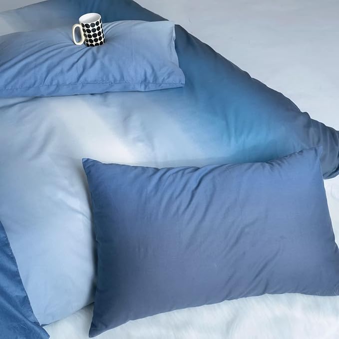 Blue Gradient Comforter Set Cal King Gradient Blue Bedding Comforter Set Multicolor Light Blue Bedding Blanket Quilt Blue Color Comforter Set California King Bed - LeafyLoom