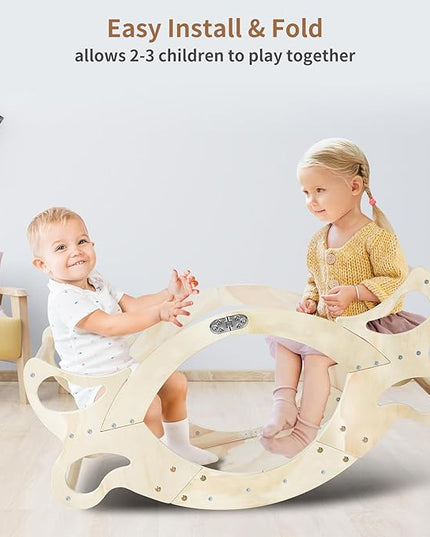 Wooden 2 in-1 Kids Table and Chair Set, Kids Activity Table for Drawing Read Playing, Toddler Learning Play Table Toys for Home, Nursery, Playroom, Gift for Boy & Girl (Natural) - LeafyLoom