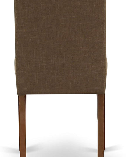 East West Furniture 1NDAB3-MAH-18 3 Piece Kitchen Set Contains a Rectangle Room Table with Dropleaf and 2 Coffee Linen Fabric Parson Dining Chairs, 30x48 Inch - LeafyLoom