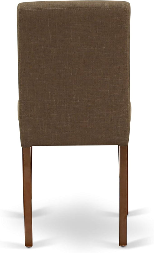 East West Furniture 1NDAB3-MAH-18 3 Piece Kitchen Set Contains a Rectangle Room Table with Dropleaf and 2 Coffee Linen Fabric Parson Dining Chairs, 30x48 Inch - LeafyLoom