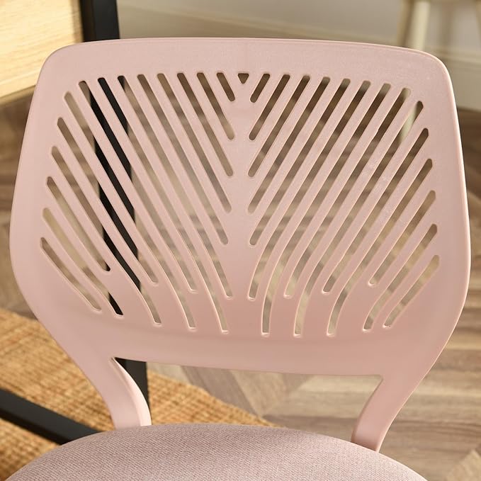 FurnitureR Writing Task Chair for Teens Boys Girls 360 Rolling Wheels Fabric Soft Pad Seat Breathable Backrest, Height Adjustable Liftup 29.5"-34.3", Morandi Pink - LeafyLoom