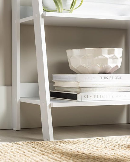Walker Edison Sophia Modern 4 Shelf Ladder Bookcase , 55 Inch, White - LeafyLoom