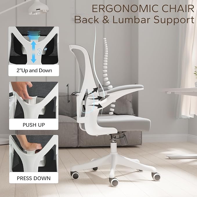 Home Desk Chair Ergonomic Chair Study Chair Computer Chair Desk Chair Lumbar Support Office Chair Heavy Duty Office Chair - LeafyLoom