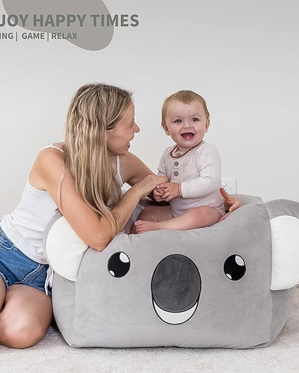 Aubliss Stuffed Animal Storage Bean Bag Chairs for Kids, Velvet Extra Soft Beanbag Chair Cover, X-Large Stuffable Zipper Bean Bag for Organizing Plush Toys Boys Girls, Koala - LeafyLoom