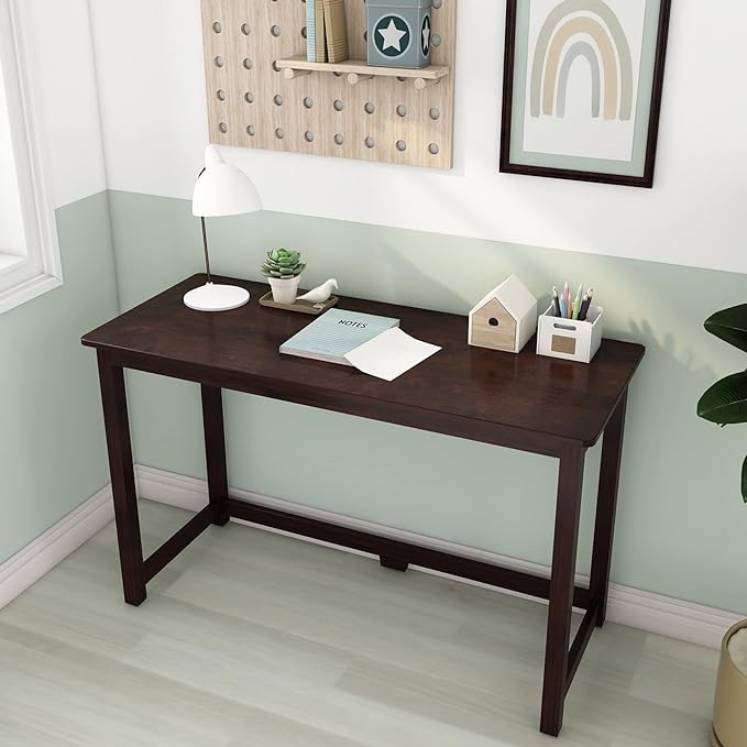 Max & Lily Solid Wood Desk, 47 Inches, Espresso - LeafyLoom