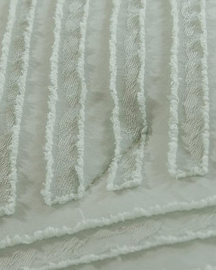 California King Comforter Set Sage Green, Shabby Chic Tufted Design Cal Bed Comforter Fluffy for All Seasons 3PCS (1 Comforter 104"x96", 2 Pillowcases 20X36) - LeafyLoom