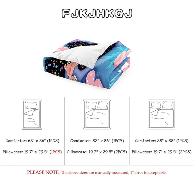 Black Girl Comforter Set - Full Size Comforter Set for Girls Bedroom Decor African American Girl Bedding Set Blue Full Quilt Set with 2 Pillowcases Kids Comforter Sets Gifts for Girls Kids Teens - LeafyLoom